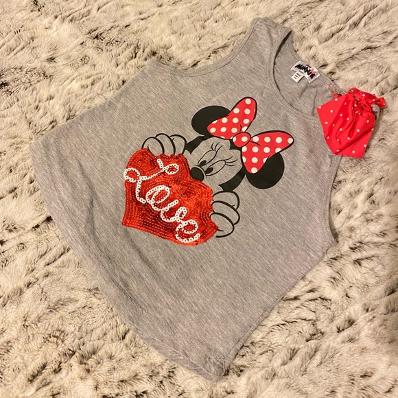 Girls Disney Minnie Mouse Polka Dot Bow sequined Tank Top - Picture 6 of 11